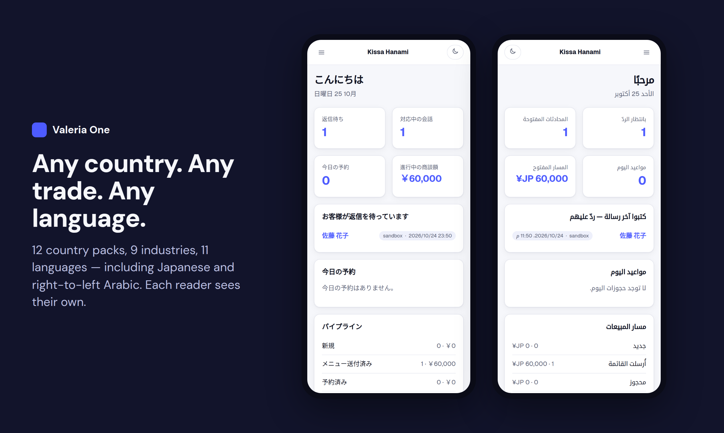 The same screens in 11 languages